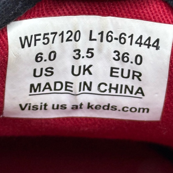 Women's Kate Spade New York Keds Floral Red Black Tassel Lace Up Sneakers Size 6 - Picture 8 of 9